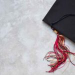 Graduation Cap on gray background